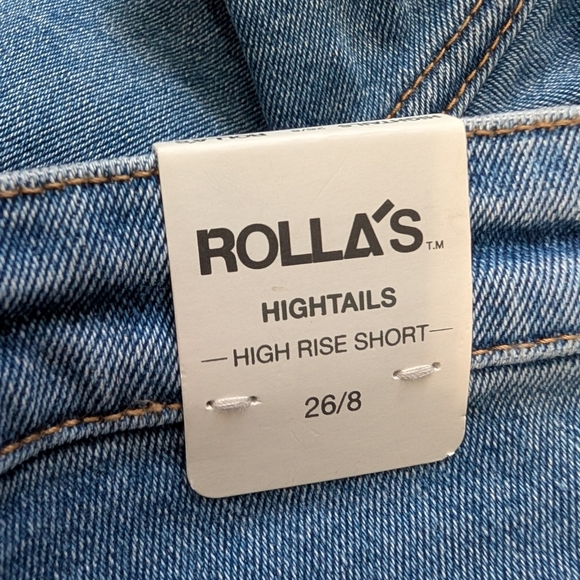 Rolla's Hightails High Rise Denim Shorts Embroidered Banana Beach Size 26/8 - Picture 11 of 13